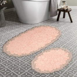 Mijölnir Juego de alfombrillas de baño de 2 piezas en color Polvo